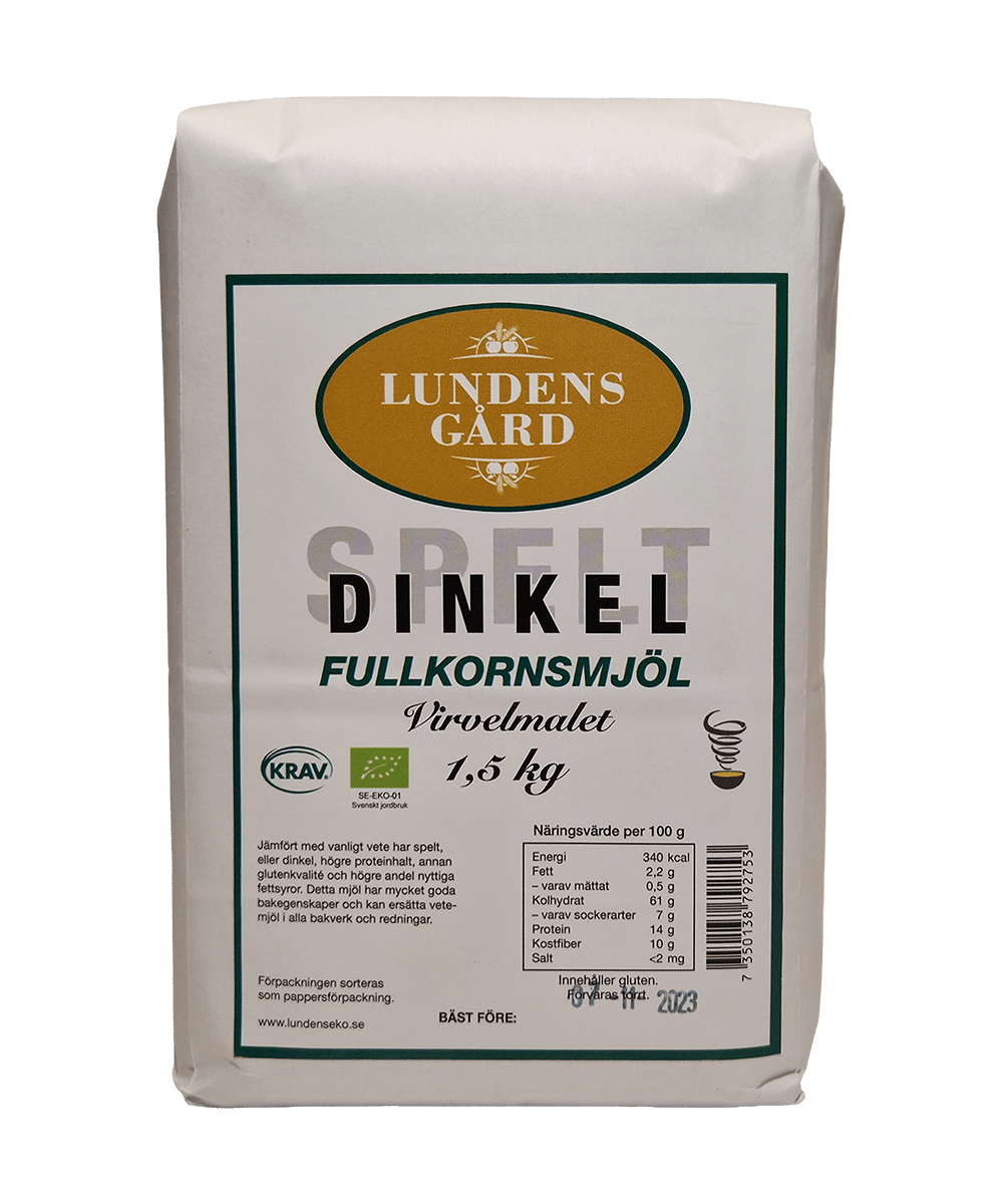 Virvelmalet Dinkel Fullkornsmjöl – 1,5 kg