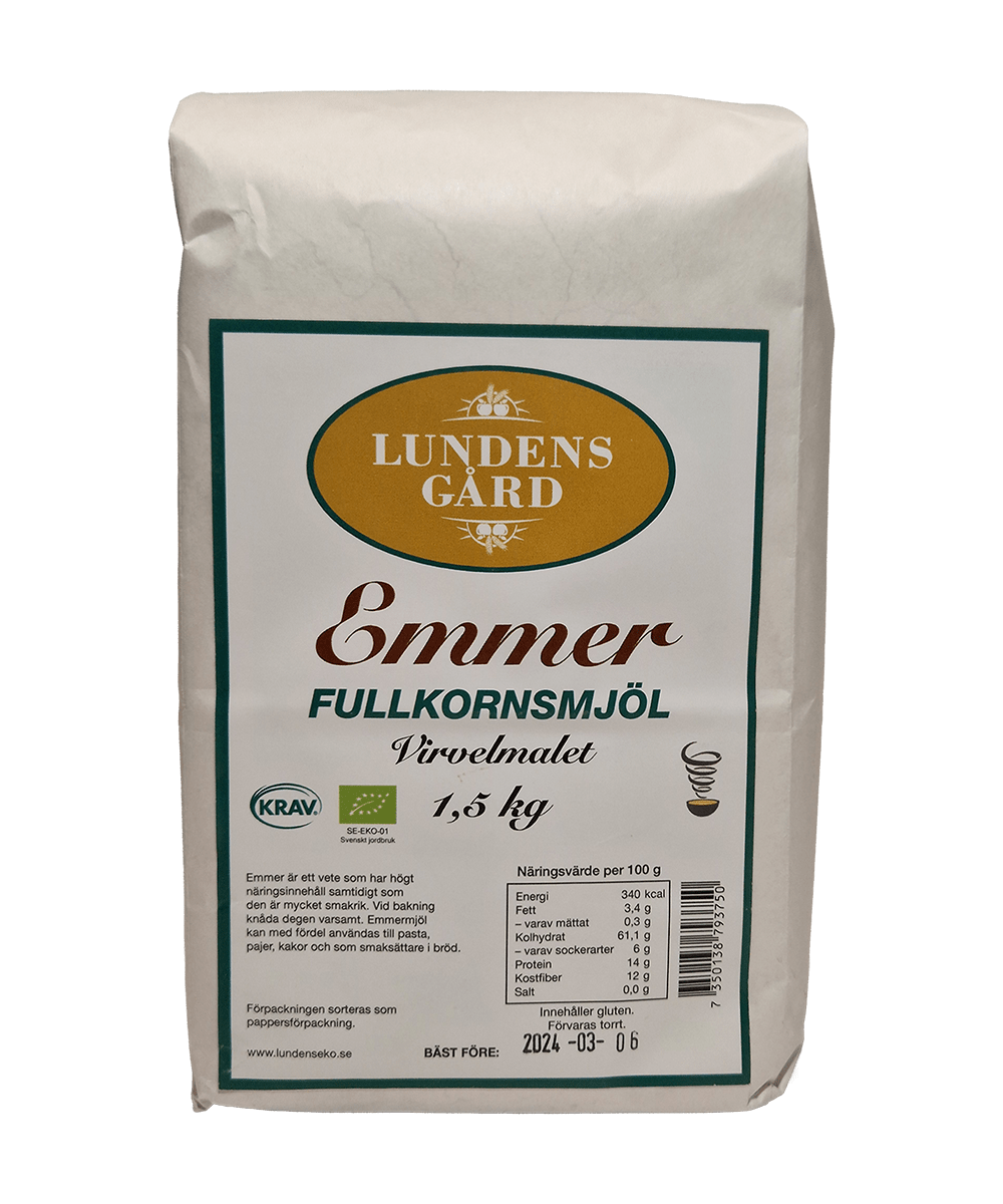 Virvelmalet Emmer Fullkornsmjöl – 1,5 kg
