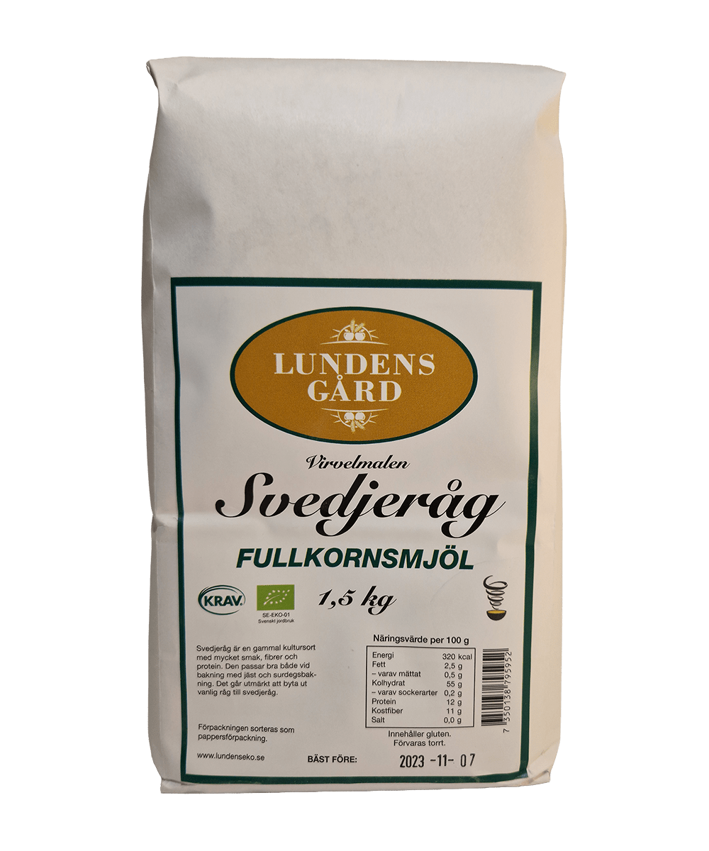 Virvelmalen Svedjeråg Fullkornsmjöl – 1,5 kg